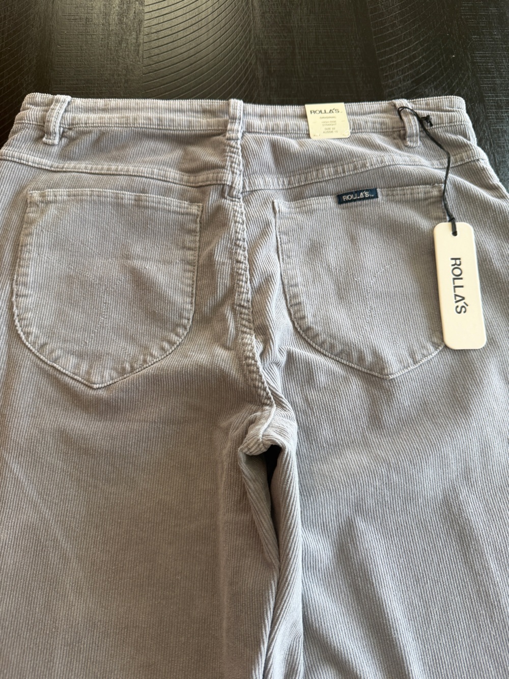ROLLA'S Original High Rise Straight Corduroy Gray Women Pants Size 33 NWT - Picture 3 of 5